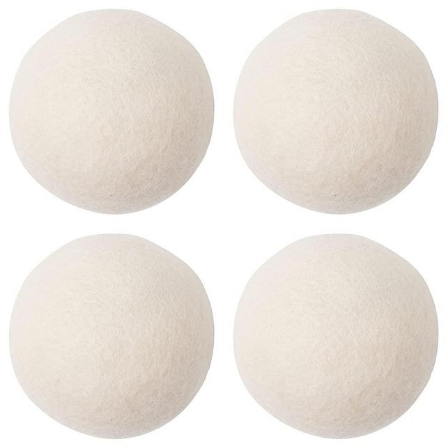 Wool Dryer Balls,Natural Fabric Softener 100% Organic Premium XL New Zealand Wool,Reusable,Reduces Clothing Wrinkles and Baby Safe, Saving Energy & Time (4 Count (Pack of 1))