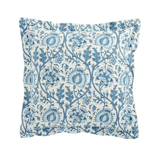 Eria Reversible Percale Sham, Blue Multi, Euro