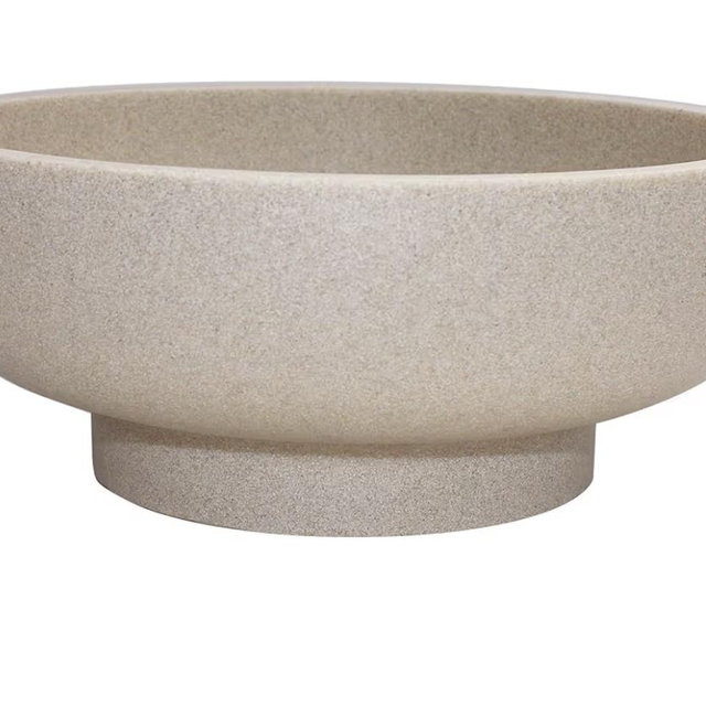 Large Decorative Bowl, Fruit Bowl for Kitchen Counter, Modern Resin Bowl for Home Decor, Key Holder for Entry Table, Sand Beige