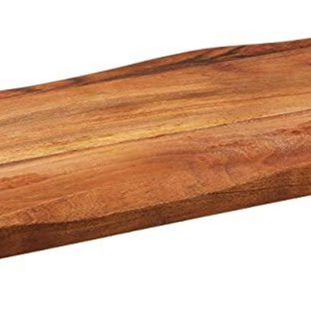 Mountain Woods Brown Hand Crafted Live Edge Acacia Cutting Board/Serving Tray | Cheese Board | Chopping board | Charcuterie board | Butcher Block - 27" x 9" x 0.75"