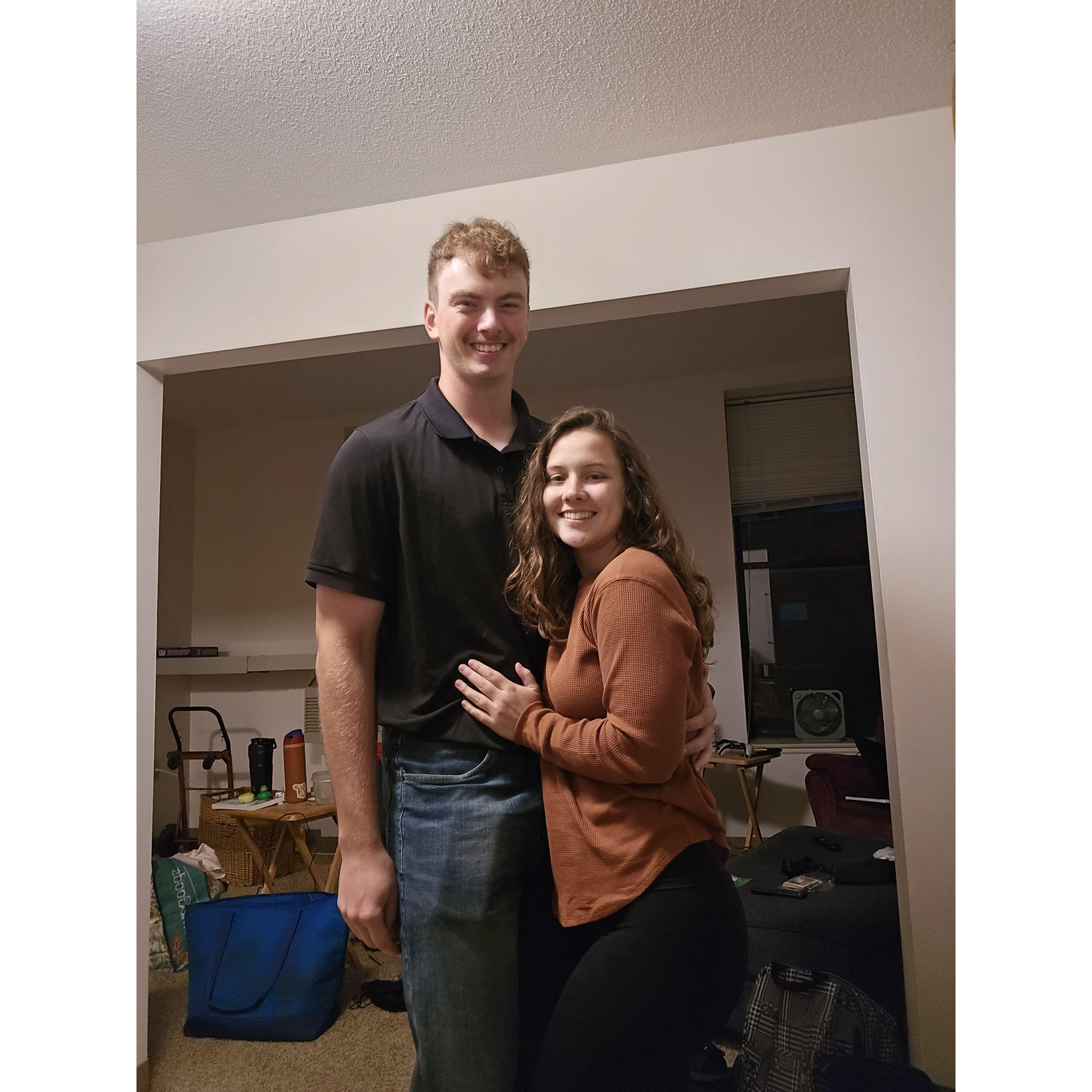 Right before he popped the question!