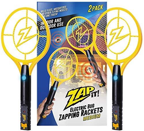 Zap It Bug Zapper Rechargeable Bug Zapper Racket, 4,000 Volt, USB Charging Cable, 2 Pack