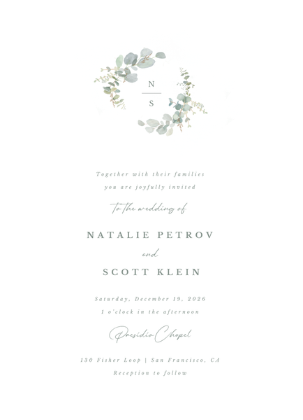 Verde Wreath | White | Zola Wedding Invitations