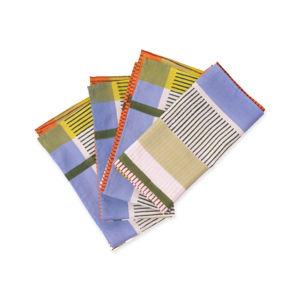 Modernist Stripe Cotton Table Linens - Napkins S/4
