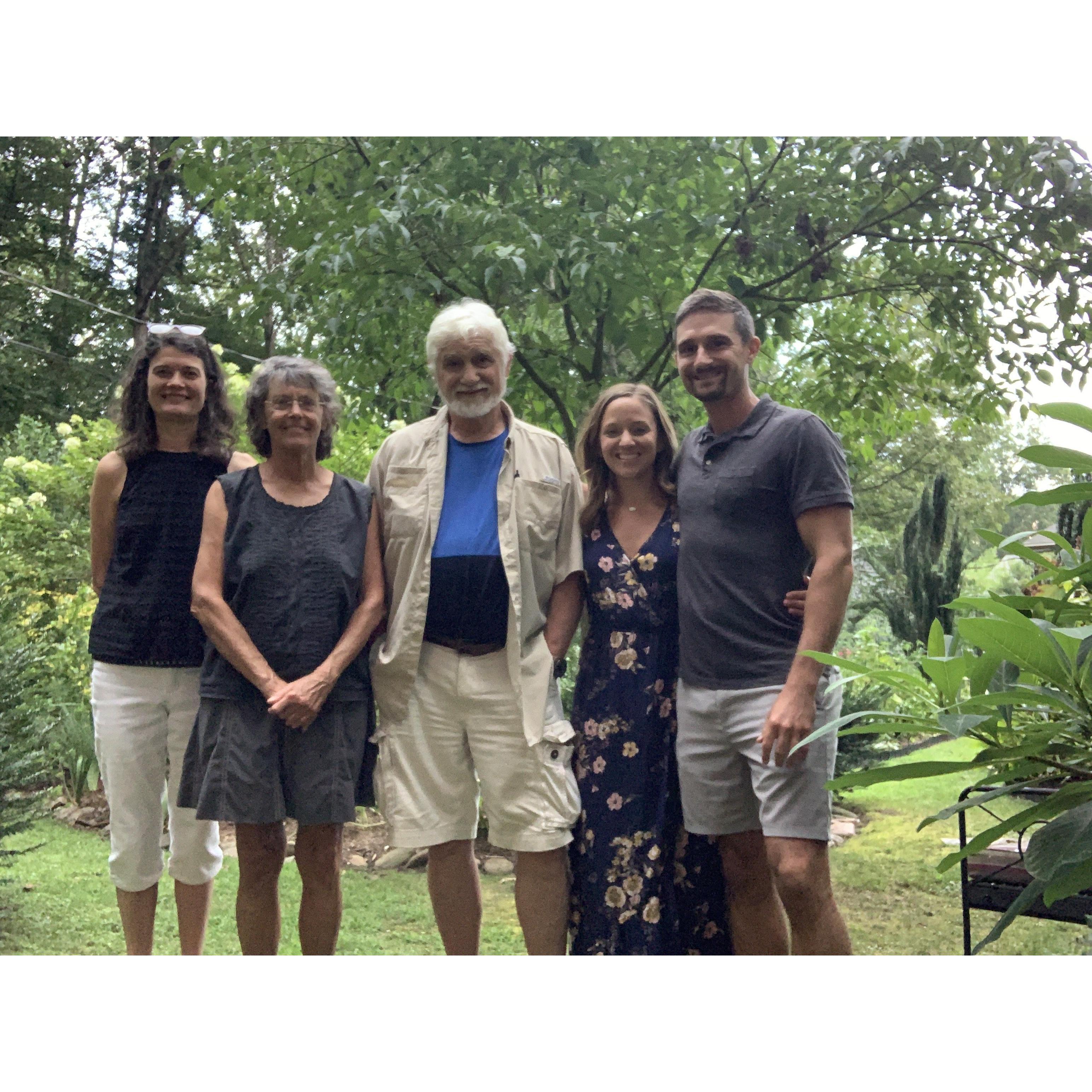 Jenni got to meet Brendan's parents for the first time last summer. His mom Nancy, his dad Chip, and stepmom Kelley, were so welcoming!