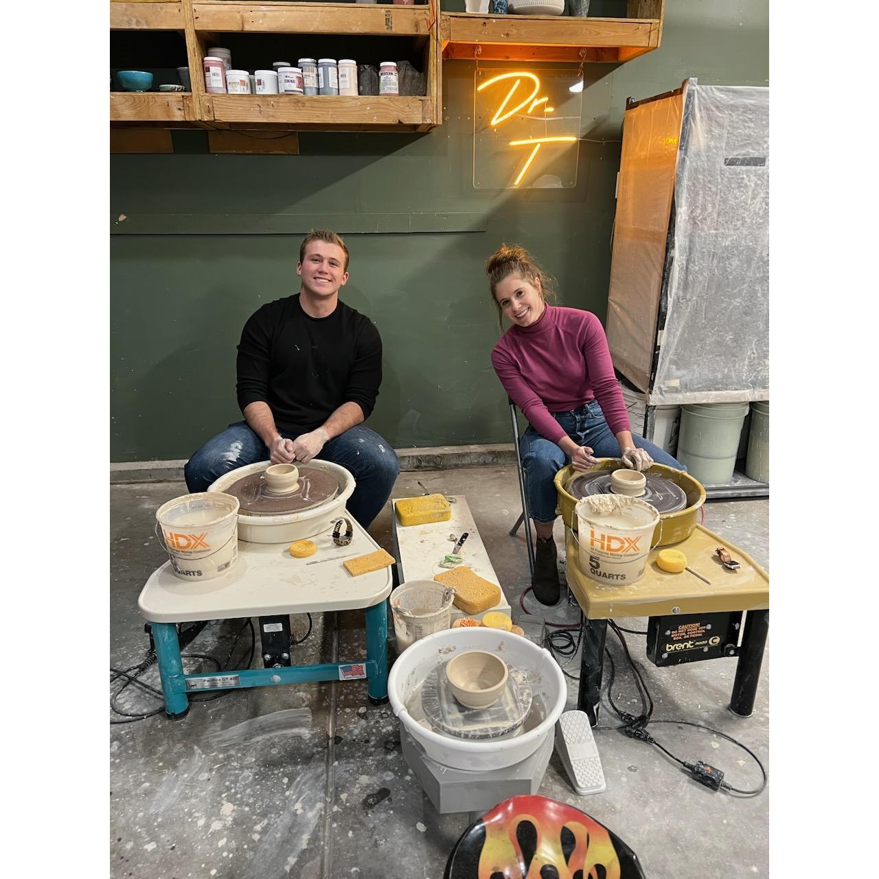 Pottery date for Valentine's Day