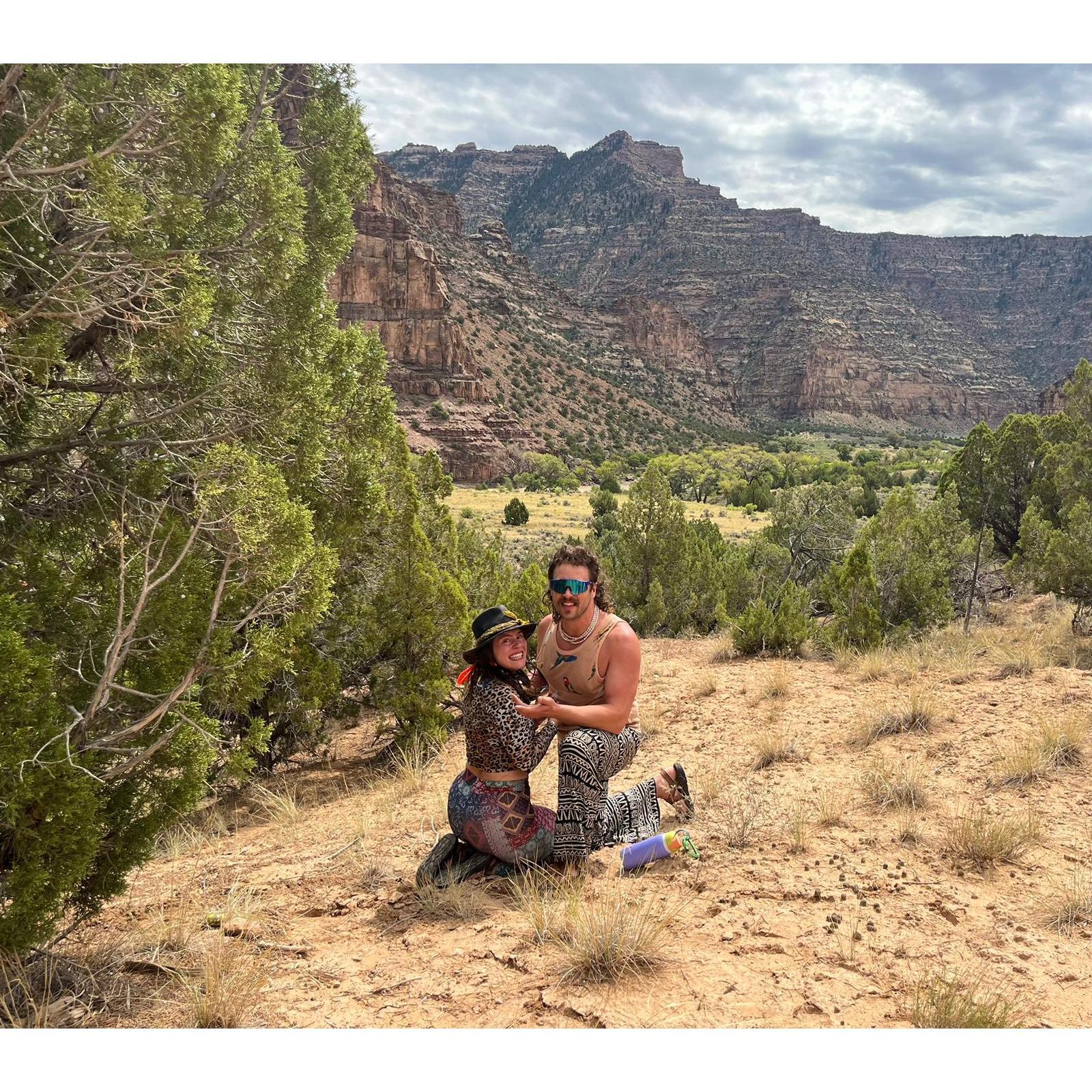 Site of Scotts Proposal on a hike during a River trip down Desolation Canyon August 2024