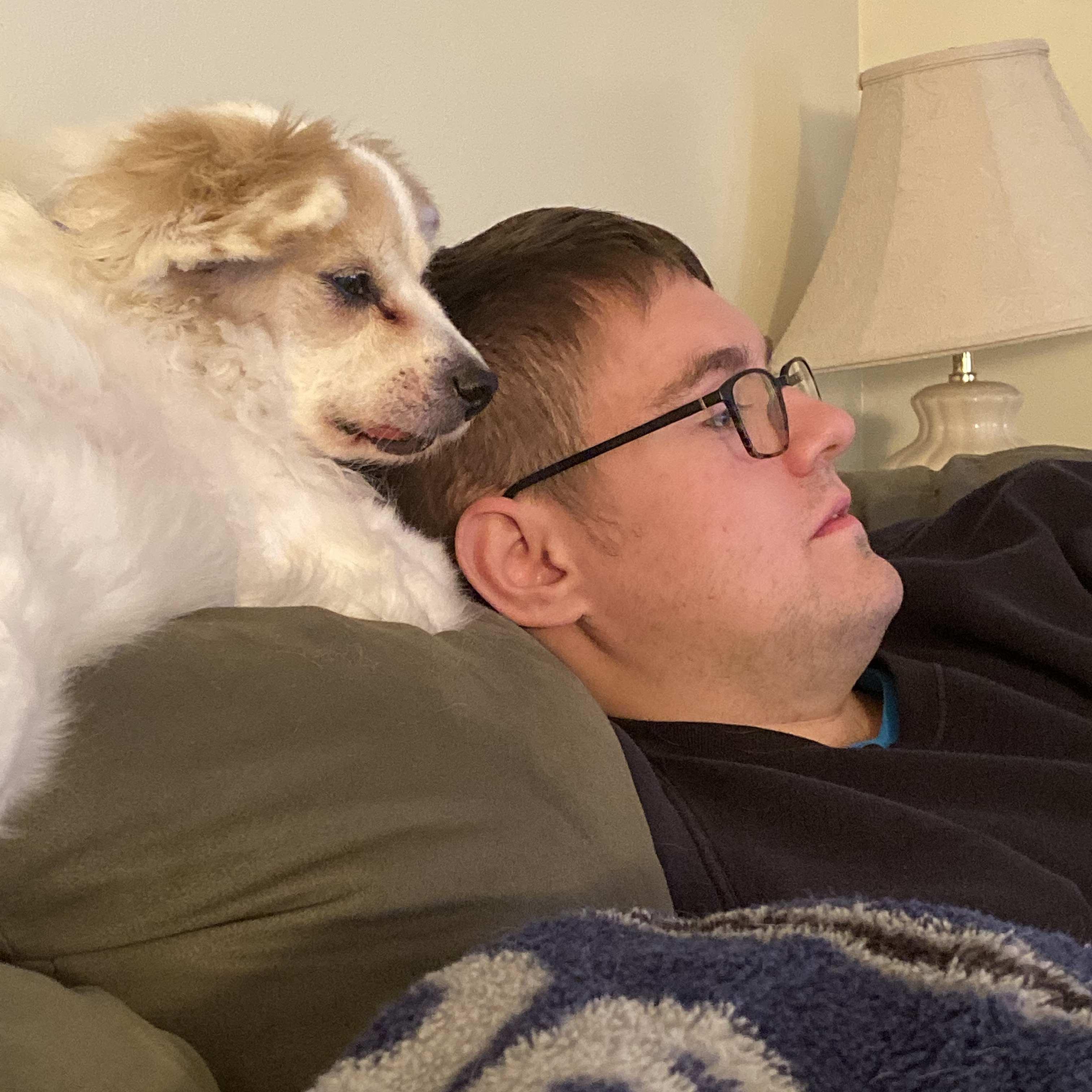 Brian & Copper watching TV together!
