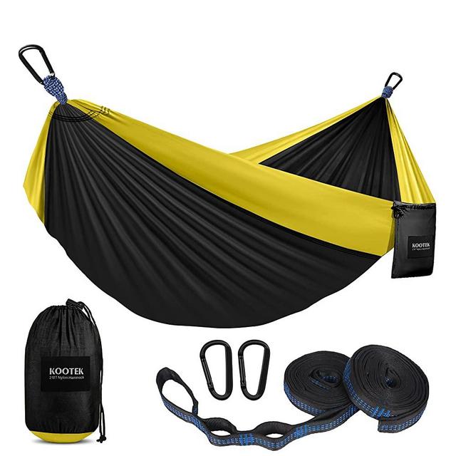 Kootek Camping Hammock Double & Single Portable Hammocks with 2 Tree Straps, Lightweight Nylon Parachute Hammocks for Backpacking, Travel, Beach, Backyard, Patio, Hiking