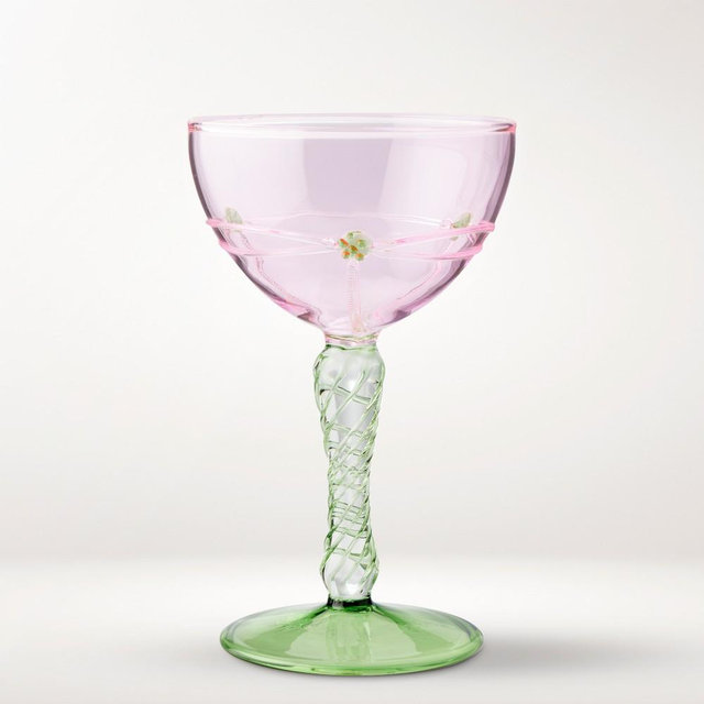 Famille Rose Coupe Glasses, Set of 2