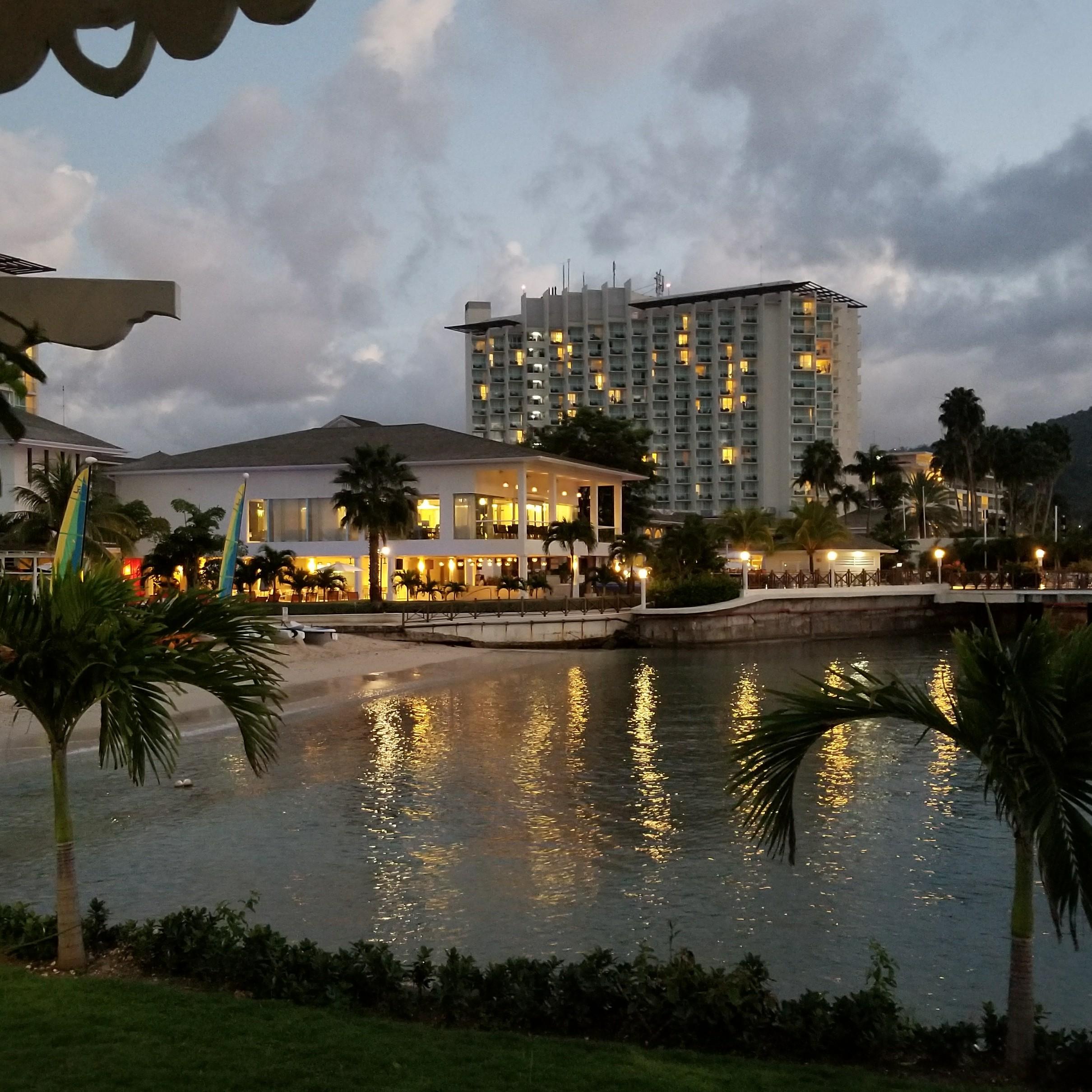 Sunset views of the resort and ocean