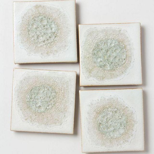 Anthropologie Celestial Coaster Set in White