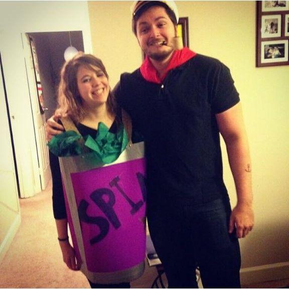 Our first Halloween-Popeye and a can of spinach