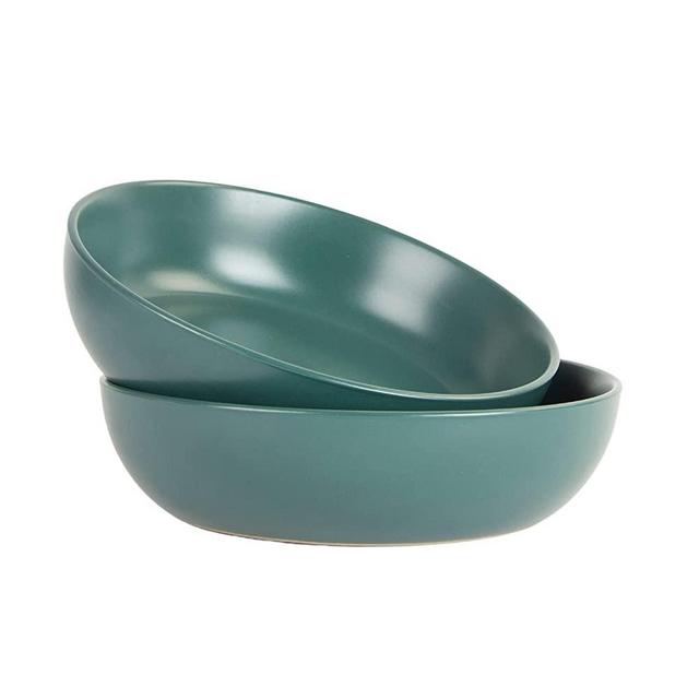 10 Strawberry Street Wazee Matte 9"/48oz Serving Bowl, Set of 2, Emerald Green