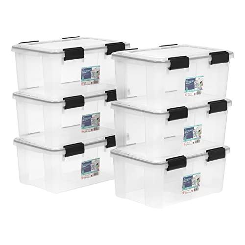 IRIS USA UCB-SS WEATHERTIGHT Storage Box, 6 Pack, 19 Qt, Clear, 6 Count