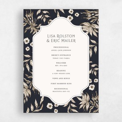 Ebony, Black Wedding Program - Brenton