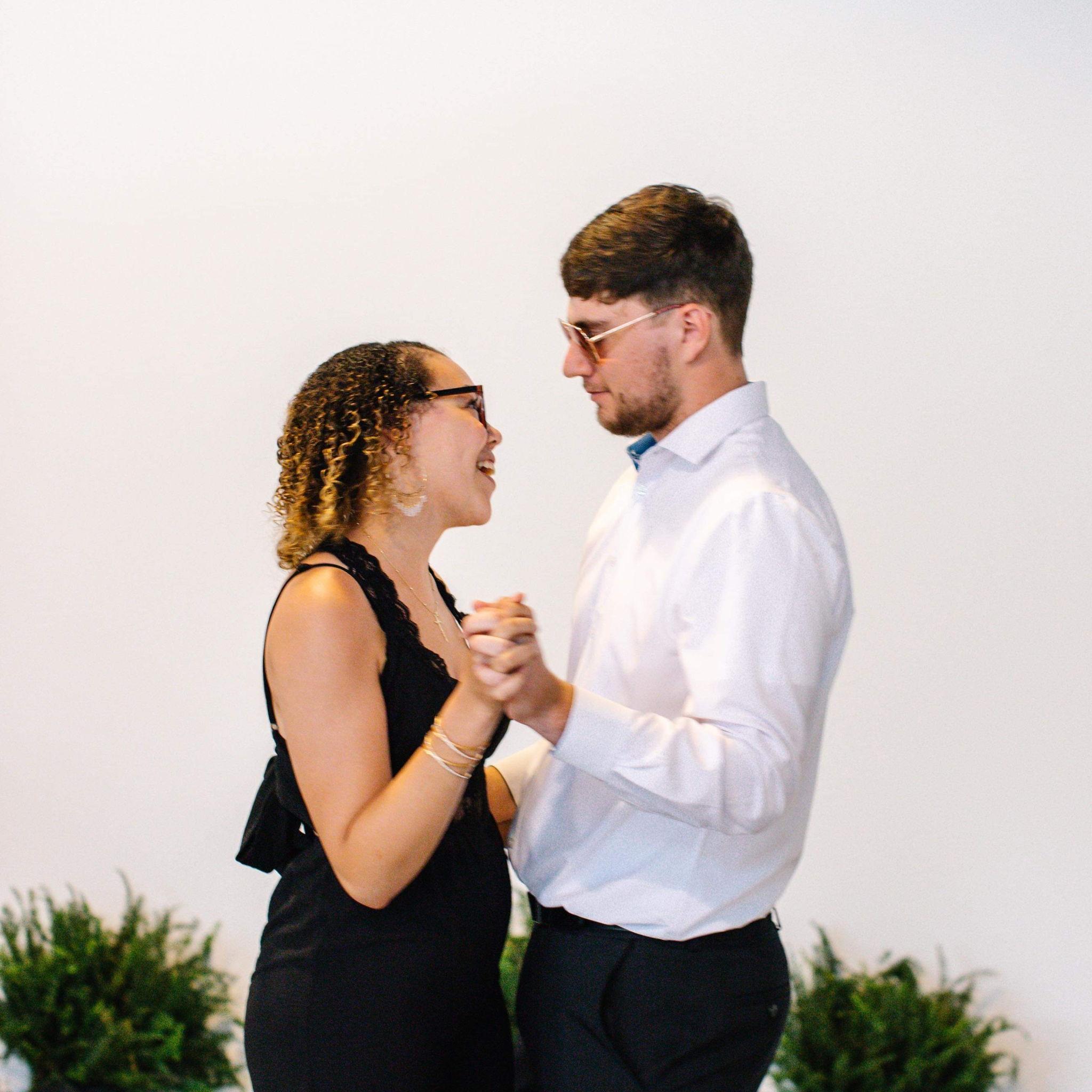 Our first dance together as guests. June 2022.