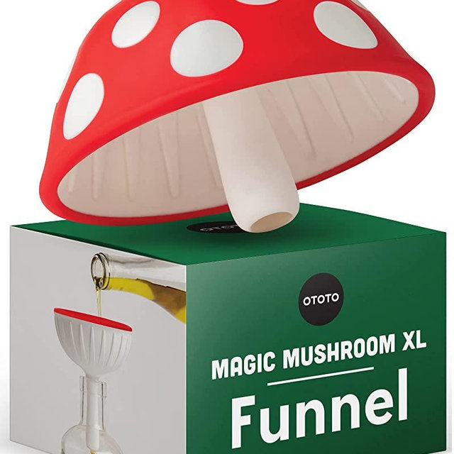 Big Magic Mushroom Funnels for Filling Bottles by OTOTO - BPA-Free Silicone Food Funnel for Oil, Sauces, Salt - Dishwasher Safe Kitchen Funnel for Bottles
