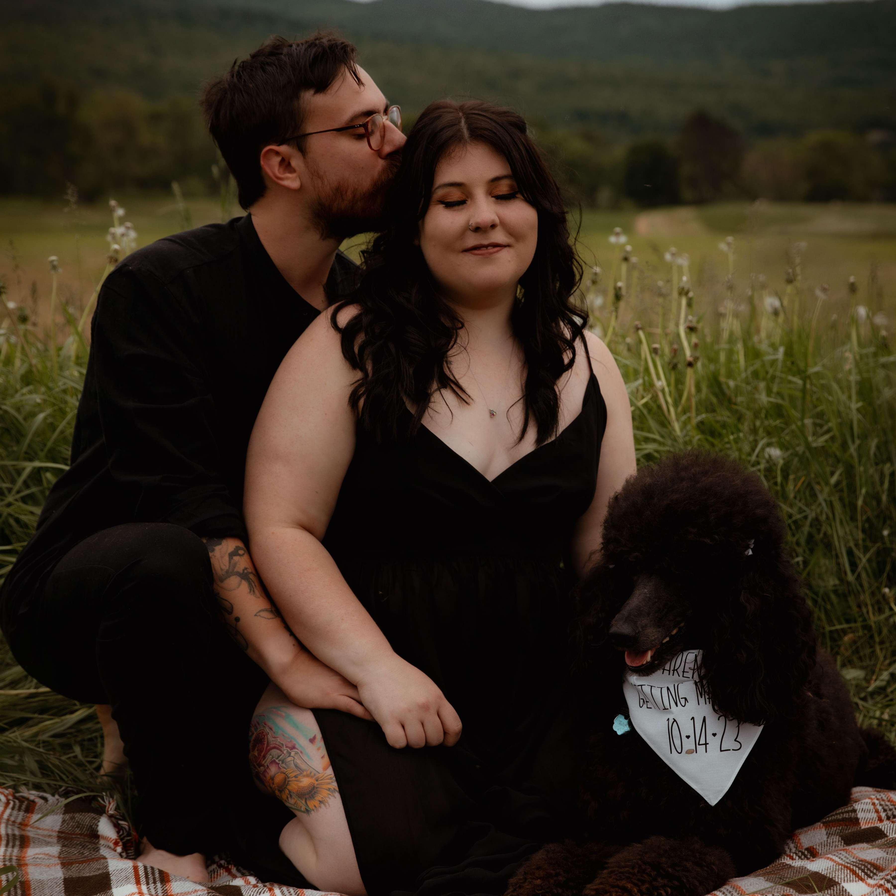 Their dog Gracie has to be a part of everything they do, even their engagement photos!