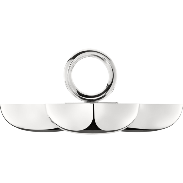 Chrsitofle Small Silver-Plated 3-Bowl Snack Dish Vertigo