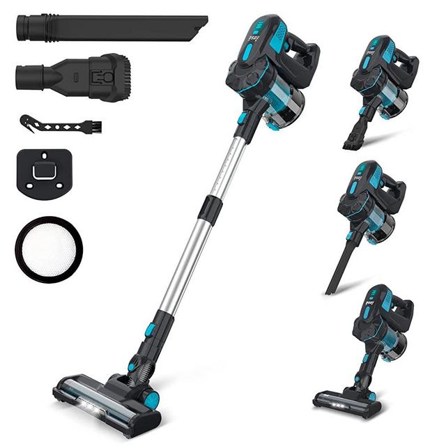 INSE Cordless Vacuum Cleaner, Powerful Stick Vacuum 6-in-1 Up to 40min Runtime, Lightweight Cordless Stick Vacuum with 2200mAh Rechargeable Battery, Vacuum Cleaner for Hardwood Floor Pet Hair Home Car