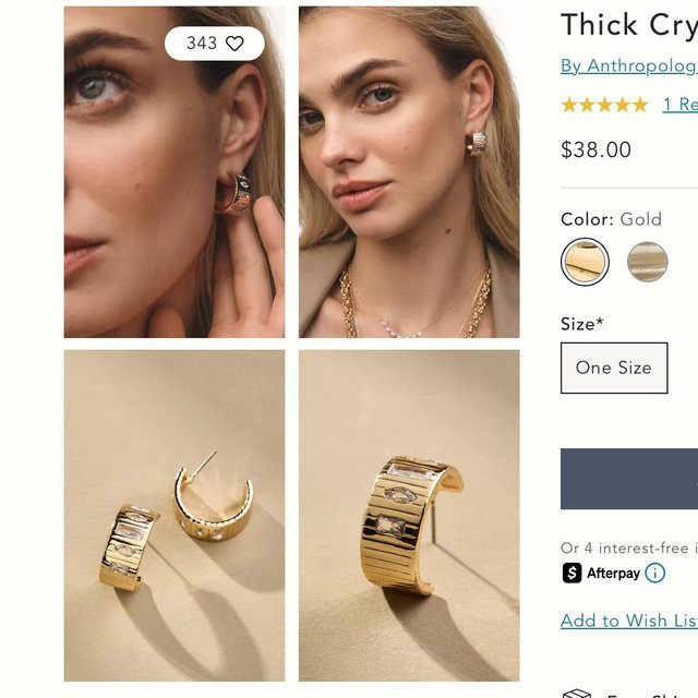 Thick Crystal Hoop Earrings