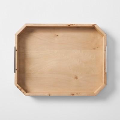 Burled Wood Tray with Metal Handles - Project 62™