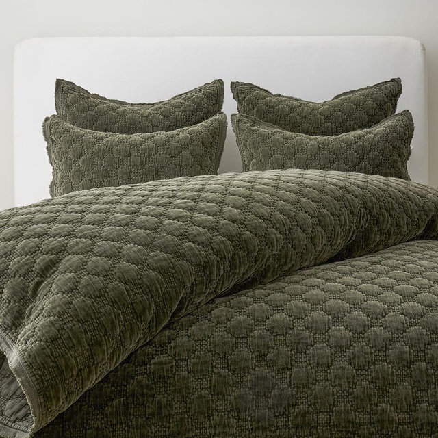 Loden Velvet Lattice Quilt, King/Cal. King
