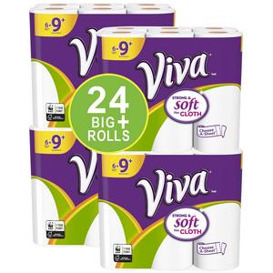 VIVA Choose-A-Sheet* Paper Towels, White, Big Plus Roll, 24 Count