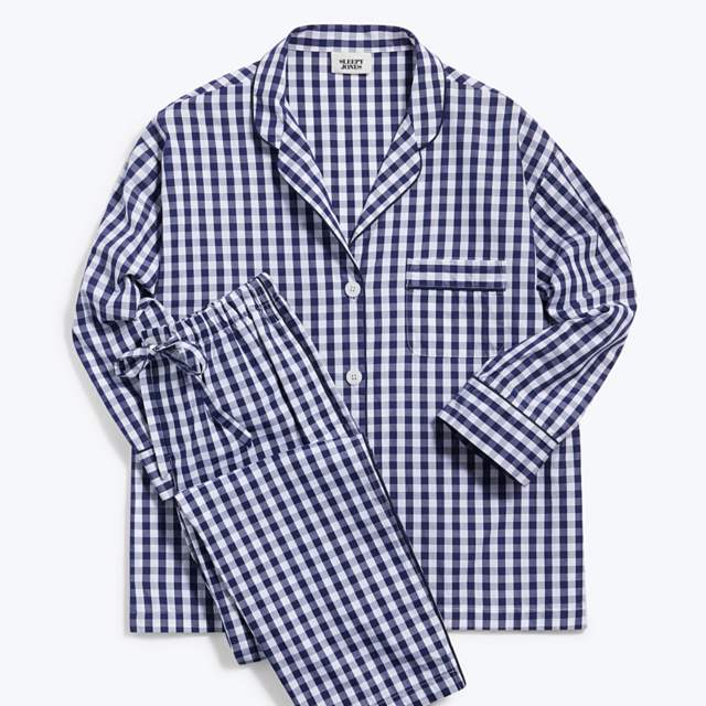 Sleepy Jones Womens Gingham PJ Set: XS