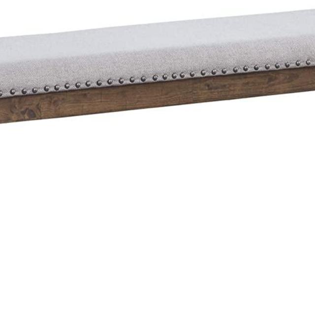 Signature Design by Ashley - Moriville Dining Room Bench - Nailhead Trim - Casual Style - Gray/Brown