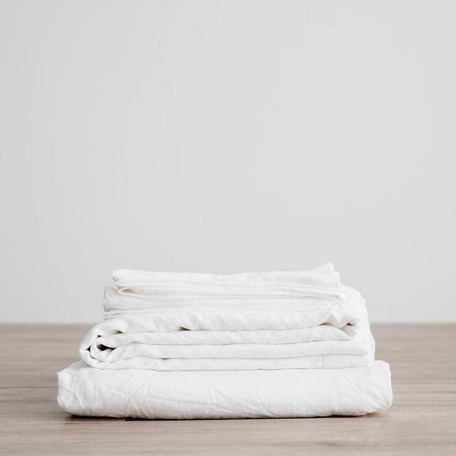Cultiver Linen Sheet Set With Pillowcases - White
