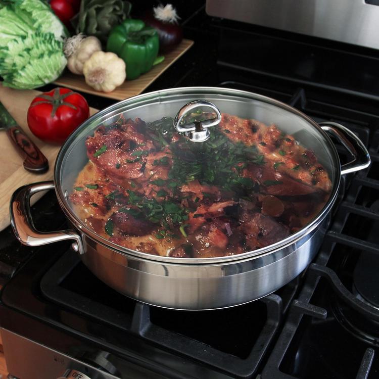 Chantal 21 Steel Induction Stock Pot w/ Glass Lid - 8 Qt.