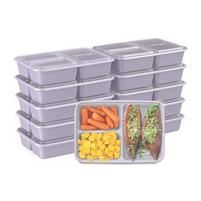 Bentgo Meal Prep 2-Compartment Snack Container Set, Reusable, Durable,  Microwaveable - Sky - 20pc