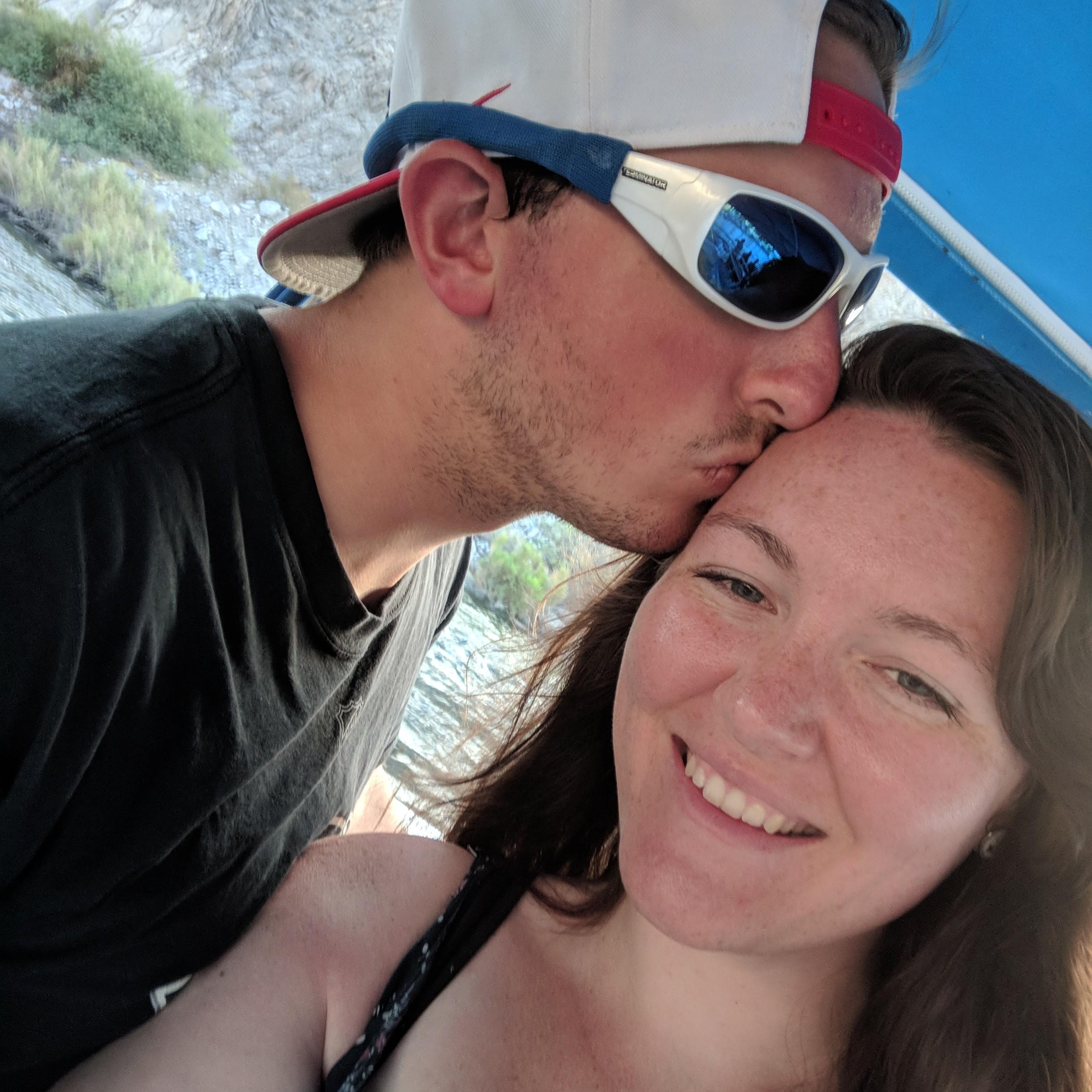 On a trip to Arizona! You can see the sunburns!