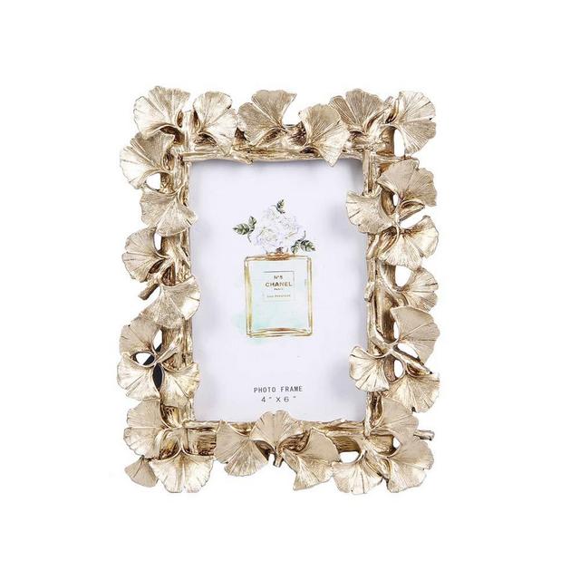 Photo Frame, 6 Inch Vintage Resin Gold Photo Frame