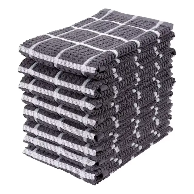 Simply Essential™ All Purpose Kitchen Towels in Grey (Set of 8)