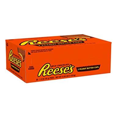REESE'S Peanut Butter Cups Candy, Perfect for Christmas Parties, Stocking Stuffers and Gifts, 1.5 oz Packages (Pack of 36)