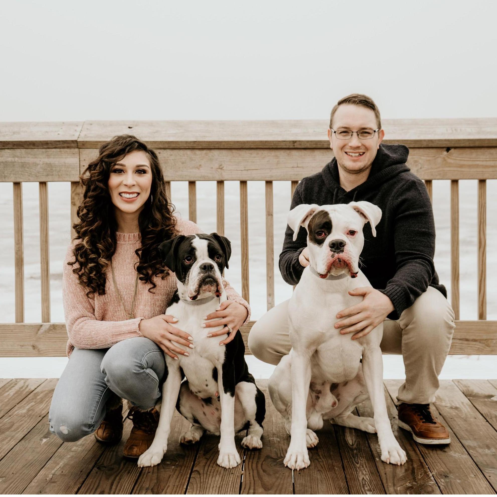 It was so hard to smile and look pretty while using every ounce of strength to keep the dogs from a ball.