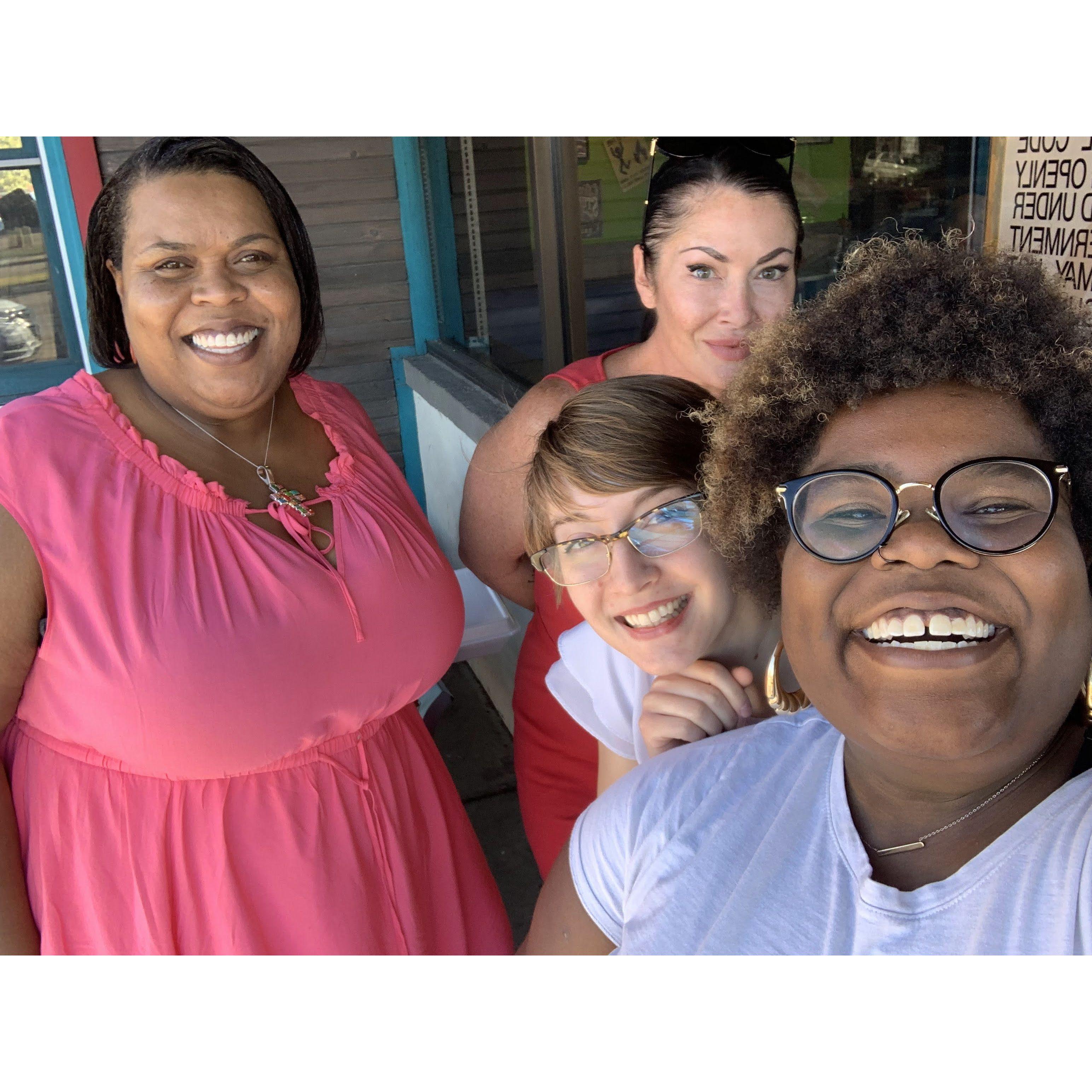 Our mamas met for the first time, and we bought our wedding dresses.