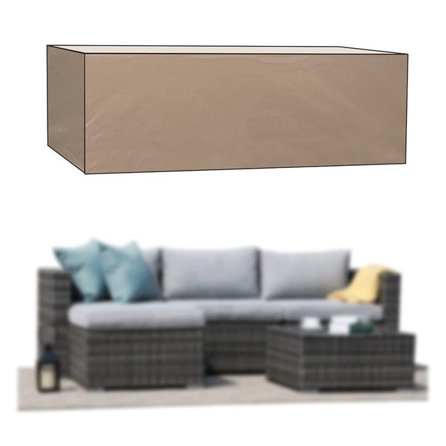 Patiorama Outdoor Patio Sofa Cover, Rectangular Waterproof Garden Couch Protector, All Weather Protection, 89" L x 65" W x 24" H, Neutral Beige