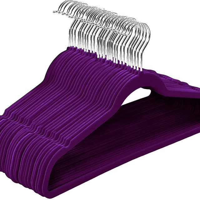 Utopia Home Premium Velvet Hangers 50 Pack - Non-Slip & Durable Clothes Hangers - Purple Hangers with 360 Degree Rotatable Hook - Heavy Duty Coat Hangers
