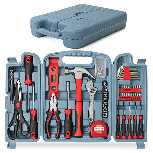 Hi-Spec 54 Piece Home & Office Tool Kit Set. General DIY Repair & Maintenance Hand Tools with Hammer, Pliers, Screwdriver & Hex Key Sets. Complete in a Storage Box Carry Case