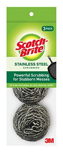 Scotch-Brite Stainless Steel Scrubbers, 3 Pack