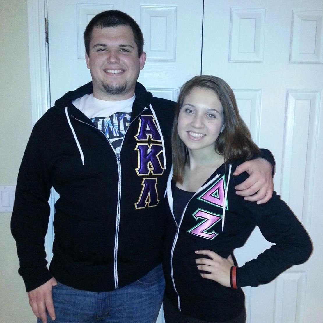 Nate and I both "rushed" in college. Nate is a member of the Alpha Kappa Lambda fraternity. I was a member of the Delta Zeta sorority.