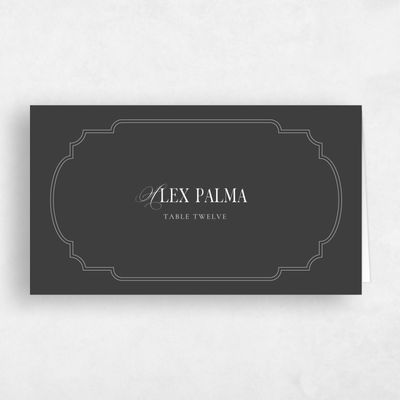 Black Wedding Place Card - Marisol