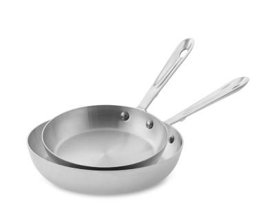 All-Clad d5 Brushed Stainless-Steel French Skillets, Set of 2