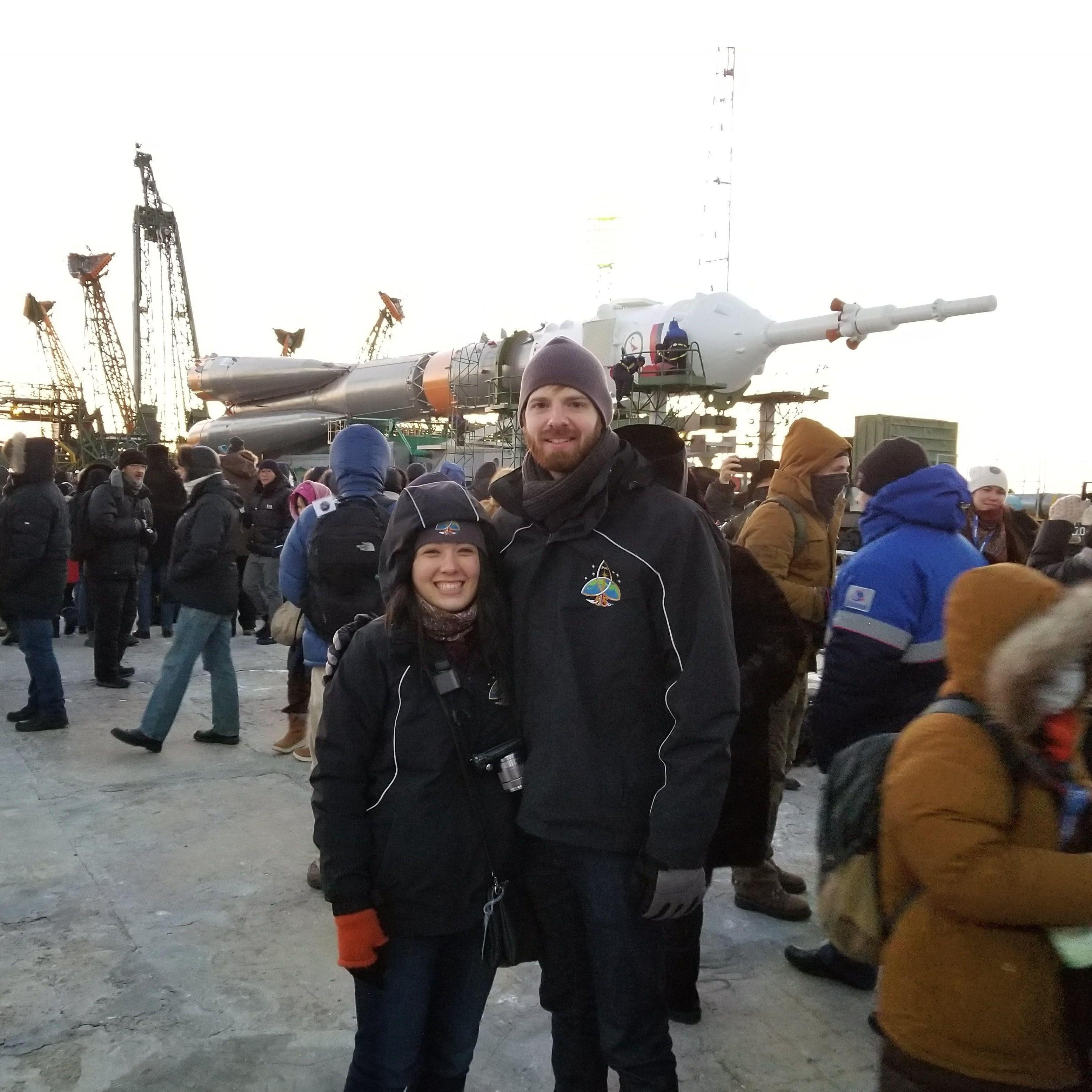 Baikonur, Kazakhstan | Our first big trip together as a couple to see Amy's dad launch to ISS. This morning was bitterly cold, but worth it to see the rocket get rolled out.