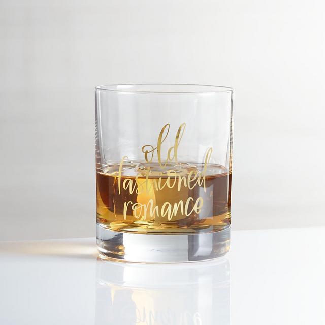Old Fashioned Romance Rocks Glass
