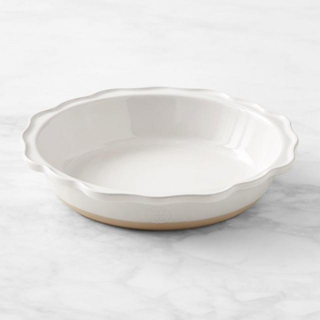Emile Henry Vintage Ruffle Pie Dish, White